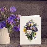 Vintage Pansies Blank Note Card<br><div class="desc">Historic lithograph of  pansies,  from the collection of the Boston Public Library published by L. Prang & Co. ca 1877. Image has been digitally restored and enhanced to former vibrancy.</div>