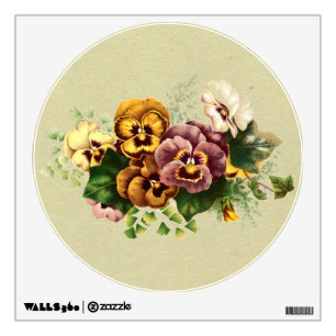 Vintage Pansies Bouquet Wall Decal