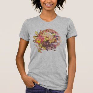 Vintage Pansies Design T-Shirt