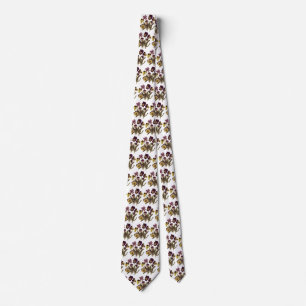 Vintage Pansies in Bloom, Floral Garden Flowers Neck Tie