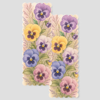 Vintage Pansy Botanical Glossy Bookmark