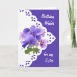 Vintage Pansy Flower for Sister Birthday Card<br><div class="desc">Vintage Pansy Flower for your Sister's Birthday</div>
