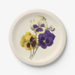 Vintage Pansy Flower Paper Plates at Zazzle