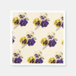 Vintage Pansy Flower Table Napkins at Zazzle
