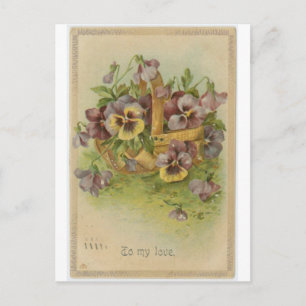 Vintage Pansy Post Cards Victorian Valentines
