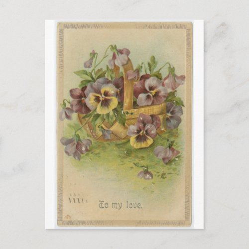 Vintage Pansy Post Cards Victorian Valentines