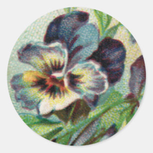 Vintage Pansy Round Sticker