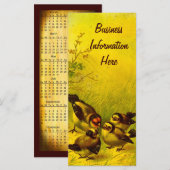Vintage Panted Sparrows 2012 Calendar Bookmark (Front/Back)