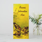 Vintage Panted Sparrows Bookmark Rack Card (Standing Front)