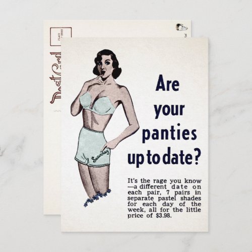 Vintage Panties Advertisement Postcard 