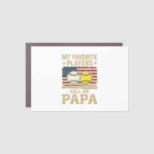 Vintage Papa Baseball Softball Players Shirt Desig Car Magnet