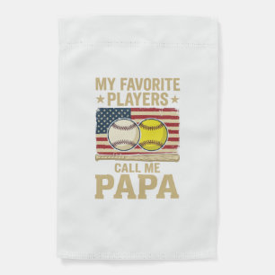 Vintage Papa Baseball Softball Players Shirt Desig Garden Flag