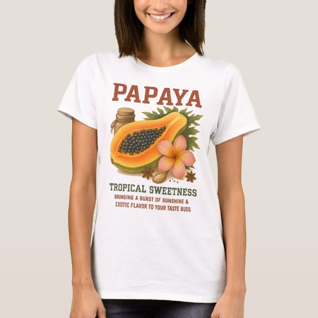 Vintage Papaya Fruit – Tropical Sweetness Retro  T-Shirt (Front)