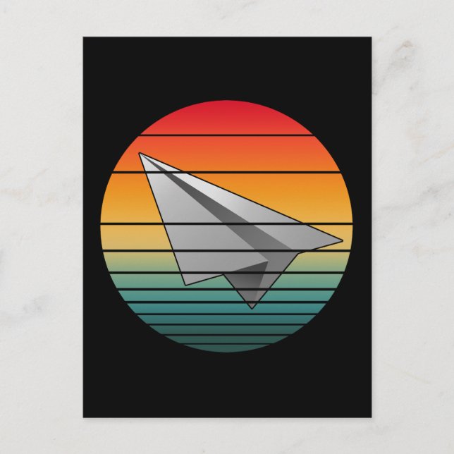 Vintage Paper Airplane Postcard (Front)