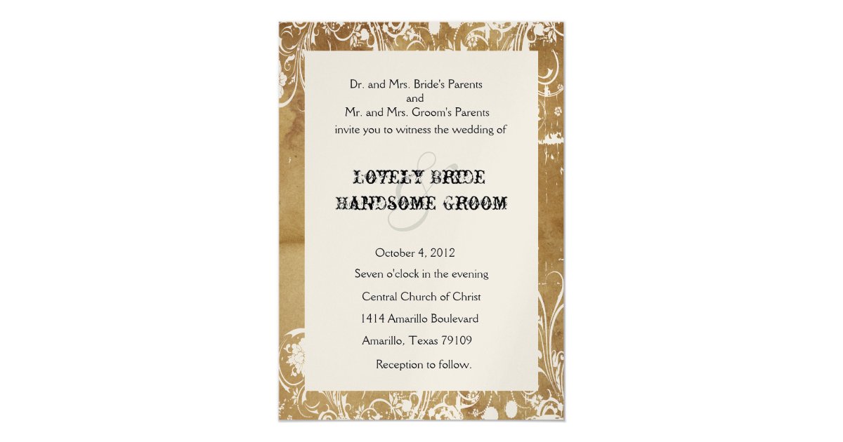 Vintage Paper and Lace Wedding Invitations