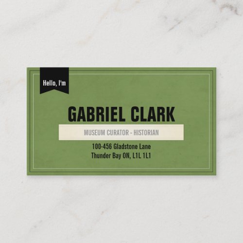 Vintage Paper and Ribbon - Green Business Card