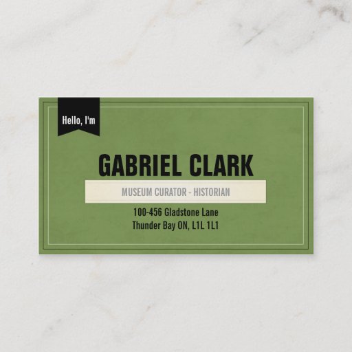 Customizable Vintage Paper and Ribbon - Green Business Card