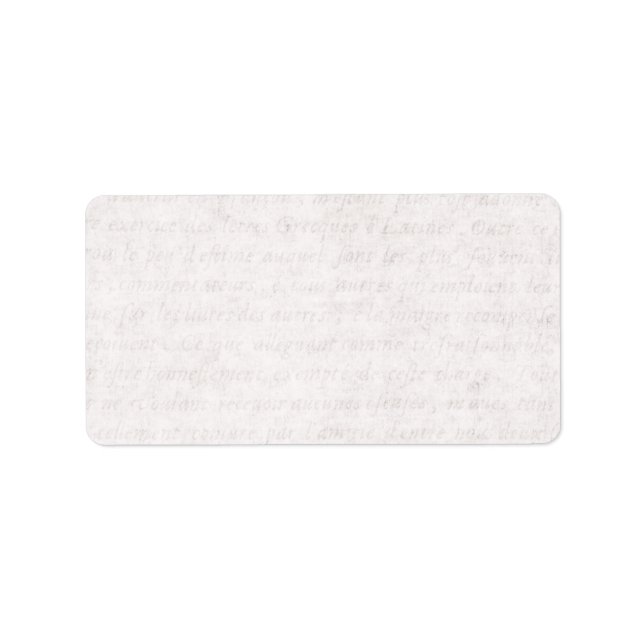 Vintage Paper Antique French Script Writing Blank Label (Front)