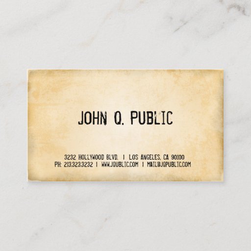 Customizable Antique Paper Business Card