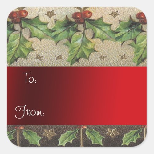 Vintage Paper Christmas Gift Tag Sticker