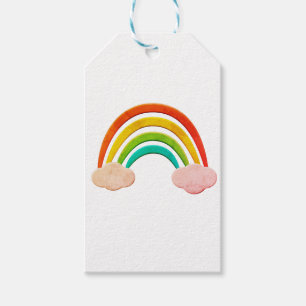 Vintage Paper Cut Rainbow And Clouds Gift Tags