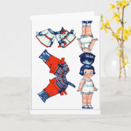 Vintage Paper Doll Greeting Card | Zazzle
