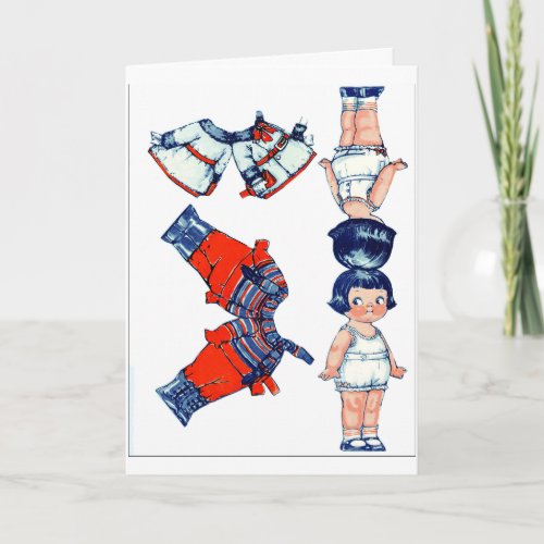 Vintage Paper Doll Greeting Card