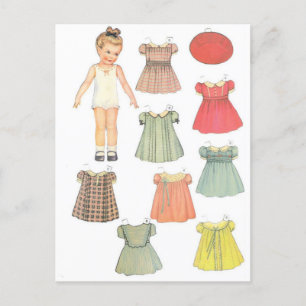 Vintage Paper Doll Postcard