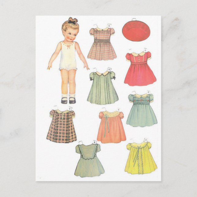 Vintage Paper Doll  Postcard (Front)
