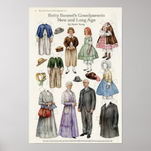 Vintage Paper Doll Poster