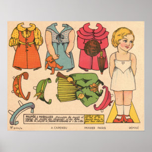 Vintage Paper Doll Poster
