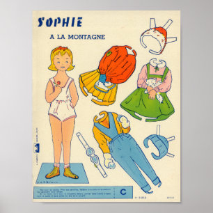 Vintage Paper Doll Poster