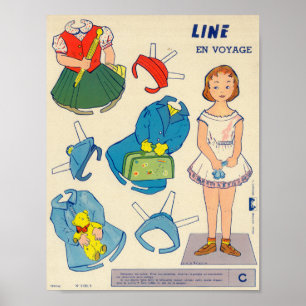 Vintage Paper Doll Poster