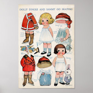 Vintage Paper Doll Poster