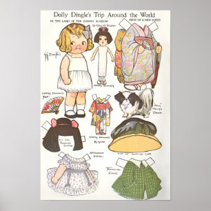 Vintage Paper Doll Poster