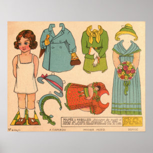 Vintage Paper Doll Poster