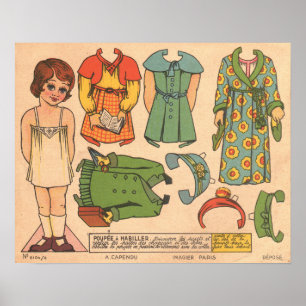 Vintage Paper Doll Poster