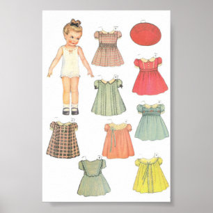 Vintage Paper Doll Poster