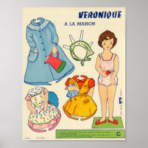 Vintage Paper Doll Poster