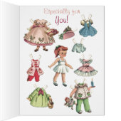 Vintage Paper Dolls "Hello" Merry Christmas Card (Inside (Right))
