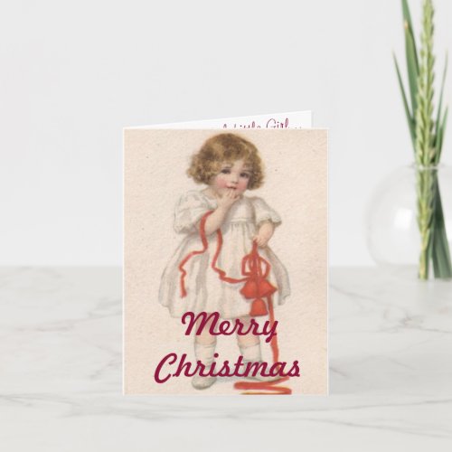 Vintage Paper Dolls Merry Christmas Card