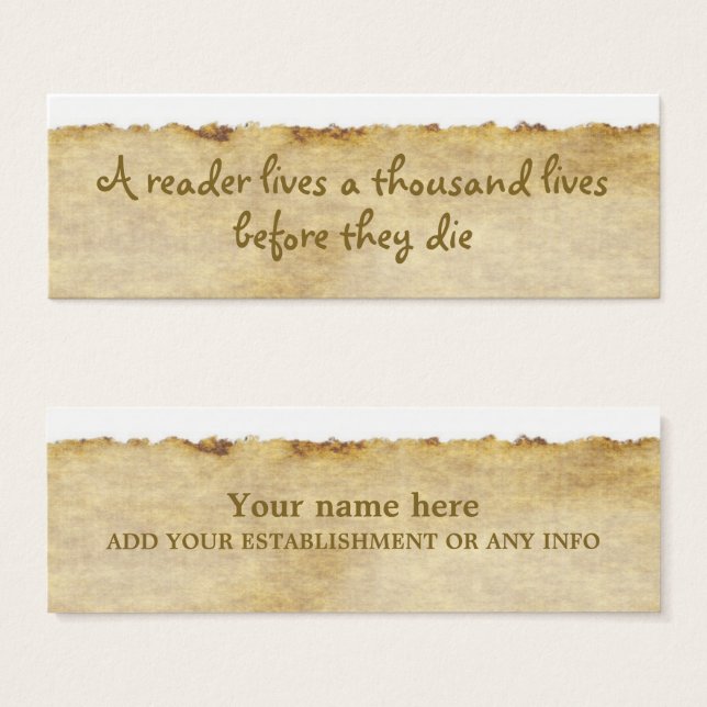 Vintage Paper Effect Bookmark (Front & Back)