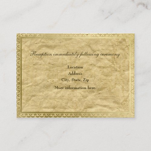 Vintage Paper Gold Trim Reception Enclosure Cards Business Cards