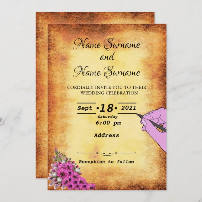 Vintage paper invitation (Front/Back)