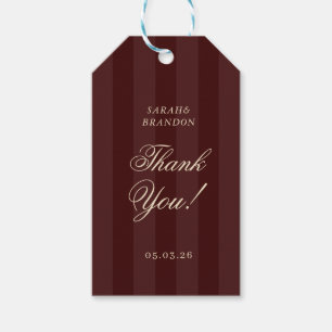 Vintage Paper Lace Burgundy Wedding Gift Tags