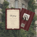 Vintage Paper Lace Burgundy Wedding Invitation