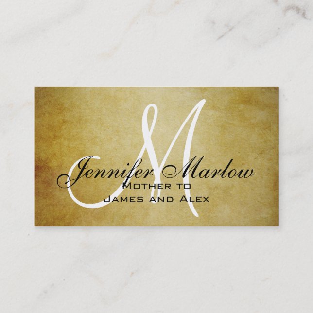 Vintage Paper Monogram Mommy Calling Card (Front)
