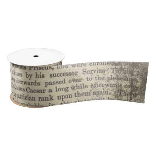 Vintage Paper Old Dictionary Page Satin Ribbon