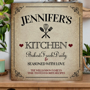 Vintage Paper Personalized Recipe  3 Ring Binder