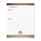 Vintage Paper Personalized Recipe Binder Insert